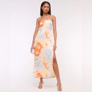 Abercrombie & Fitch Julia Strapless Slip Dress in Orange